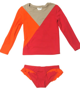 Anca orange  framboise - Set Tee-shirt anti-UV et culotte