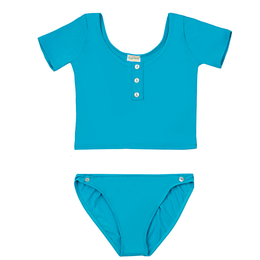 Solange Crop top bikini - Sea Blue