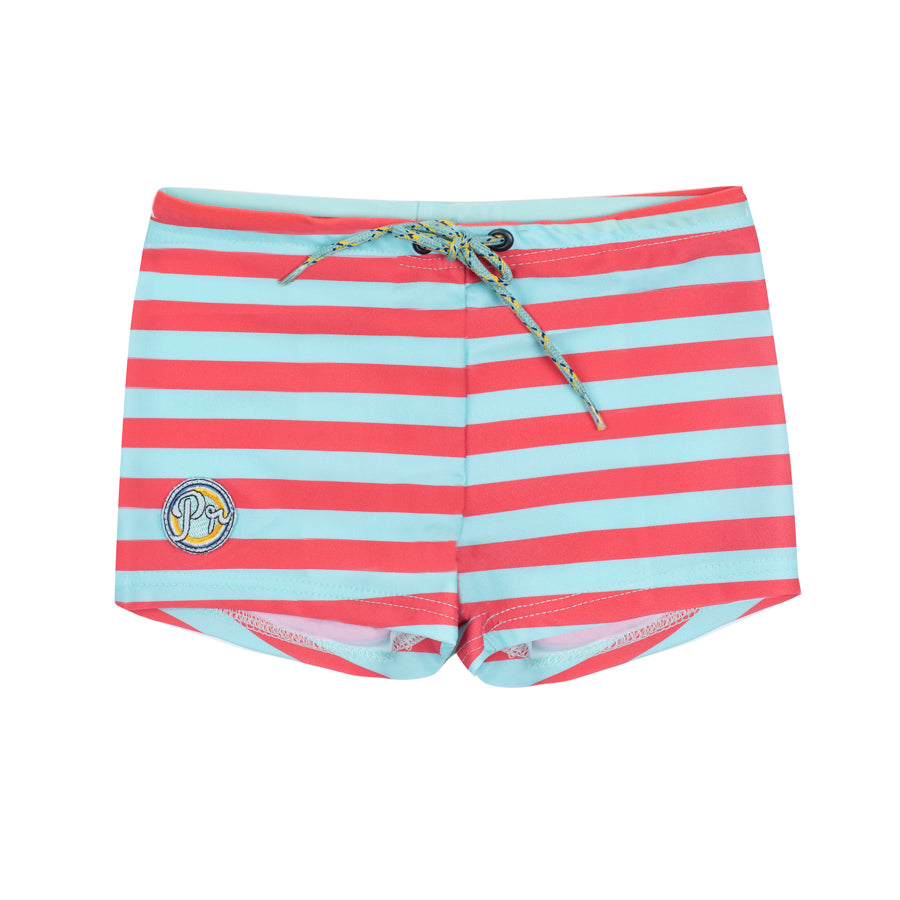 Kael Stripes Tropical Blue Poppy Seed - Swim shorts