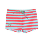 Kael Stripes Tropical Blue Poppy Seed - Swim shorts