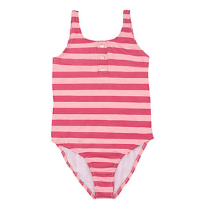 Laura One piece swimsuit - Stripes Ballerina - Old Pink