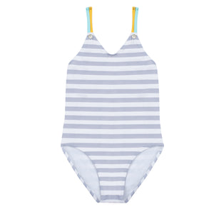 Lisa - One piece striped swimsuit - Pale grey