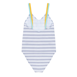 Lisa - One piece striped swimsuit - Pale grey
